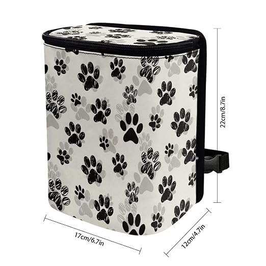Biyejit Dog Paws Car Trash Can Automotive Garbage Cans Waste Basket, Leak-Proof Cars Trash Bin, Trash Hanging Car Accessories Interior Organizer Bag Easy-to-Install