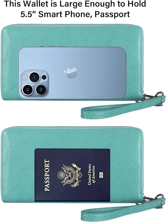 Lavemi Small Compact Women Wallet RFID Blocking Genuine Leather Bifold Purse with ID Windows