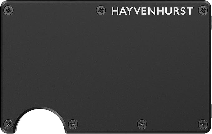 Hayvenhurst Wallet for Men - Slim RFID Blocking Metal Wallet with Money Clip, Minimalist Front Pocket Credit Card Holder, Small Mens Wallet