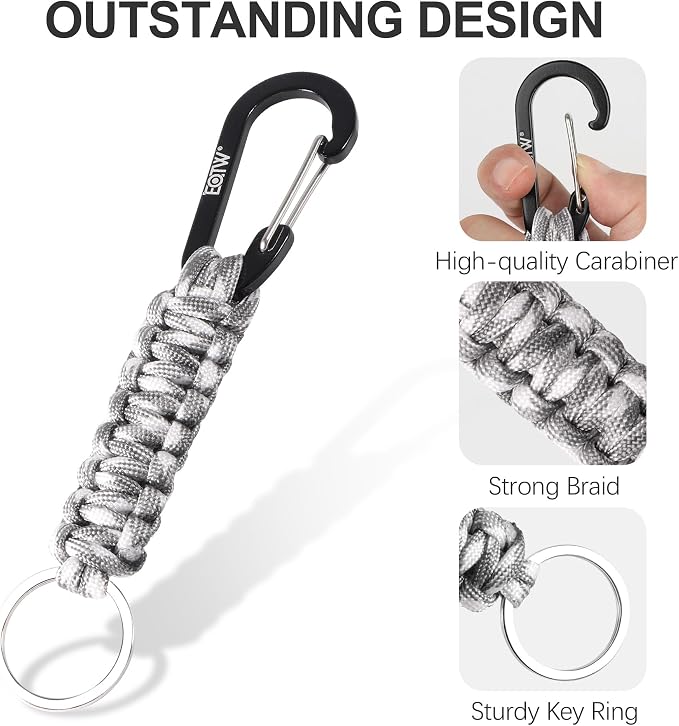 EOTW Carabiner Keychain,Paracord Keychain Small Aluminum Clip D Ring for Camping, Hiking, Fishing, Or As A Key Organizer