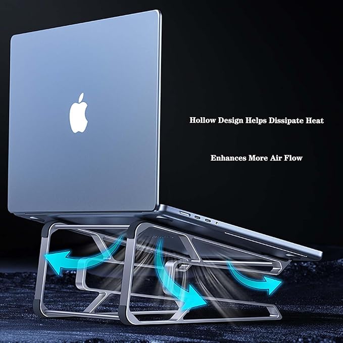 Aluminum Laptop Stand for Desk,Ergonomic Computer Riser,Detachable Portable Laptop Holder,Compatible for MacBook,Tablet and Laptops in 10"-15.6"(Silver)