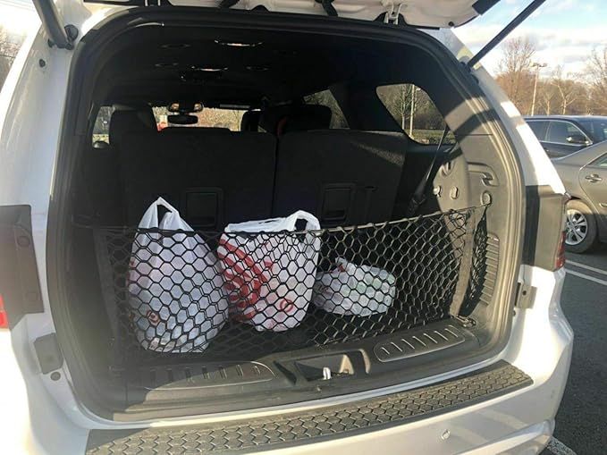 Trunk Organizer Cargo Net for Dodge Durango 2011–2025 – Envelope Style Cargo Net for SUV – Premium Mesh Elastic Car Trunk Organizer Vehicle Carrier Storage – Compatible with Durango