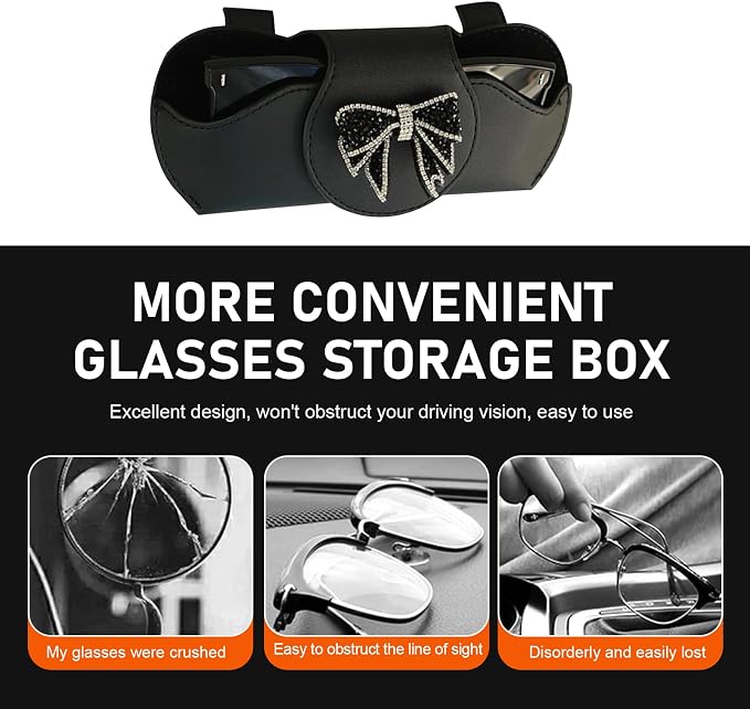 Sunglass Holder for Car Visor, Scratch-resistant Sunglasses Storage Holder, Sun Visor Storage Box Accessory