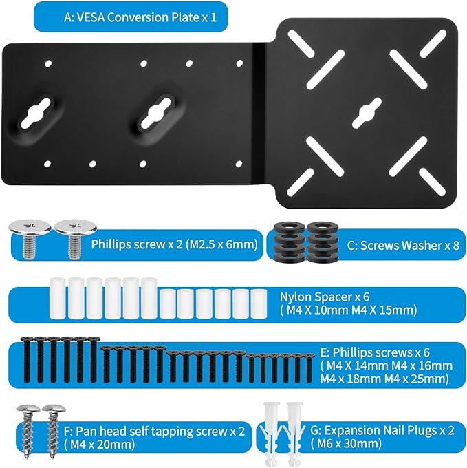 Docking Station VESA Mount Plate Compatible with Dell WD22TB4 / WD19S / W19TBS / WD19DCS, Behind Monitor VESA Mounting, Wall and Under Desk Mount Metal Dock Holder