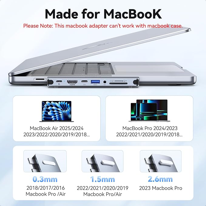 USB C Hub Adapter for MacBook Pro Air 2022 2021 2020 2019 Docking Station for MacBook M1 M2 USB C to HDMI Mac Accessories Multiport Dongle with 4K HDMI USB 3.0 SD TF Thunderbolt 3 USB-C Port Type C | USB C to HDMI MacBook Accessories Multiport Dongle w...