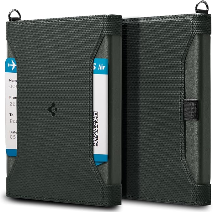 Spigen Life for Passport Card Cover Holder with RFID Blocking Technology Wallet Travel Documents Organizer Protector Accessories, SIM Card Pin Included