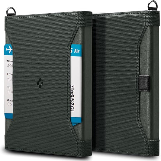 Spigen Life for Passport Card Cover Holder with RFID Blocking Technology Wallet Travel Documents Organizer Protector Accessories, SIM Card Pin Included