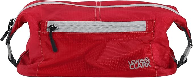Lewis N Clark Electrolight Toiletry Kit for Travel, Gym, Bathroom, TSA Approved Waterproof Toiletry Bag with Hanging Straps and Non-Slip Bottom