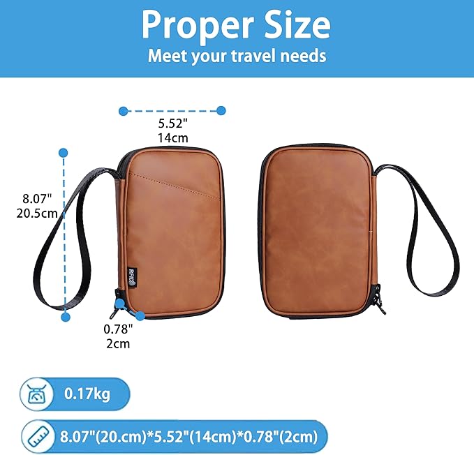family passport holder for 4 brown multiple passport bag passport wallet for travel passport cover rfid blocking for women waterproof wallet with zipper passport case for men