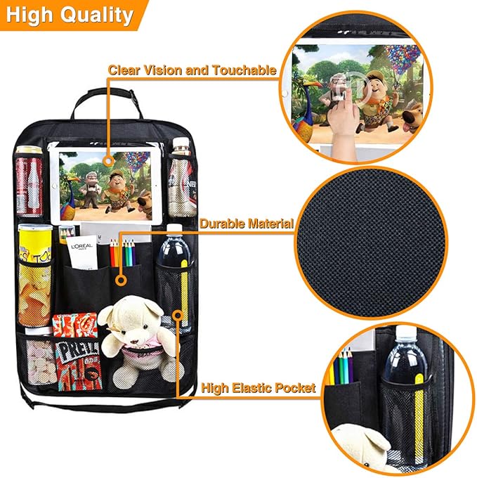 Backseat Organizer for Kids with USB/Headphone Hole - 2 Pack