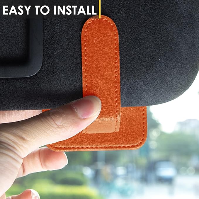 Model Y Sunglass Holder Clip Compatible with Tesla Model Y Juniper Interior Accessories Organizer Eyeglass Hanger Visor Ticket Card Decor Sunglasses Holders Part De Decorations (Orange)
