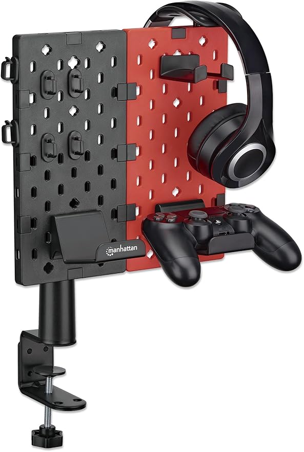MANHATTAN Clamp-on Desk Pegboard ??360 Degree Rotatable, Desk-Mount ??Desktop Gaming & Office Organizer Accessories Holder ??Lifetime Mfg Warranty ??462518