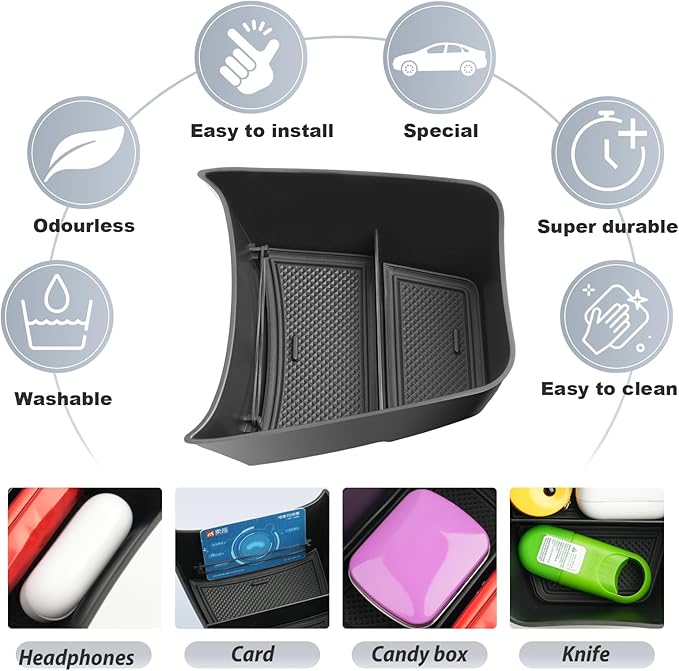 SKTU for 2024 2025 2026 Chevy Trax Center Console Organizer 2024 2025 2026 Chevy Trax Console Tray 2024 2025 2026 Trax Lower Console Tray 2024 2025 2026 Chevy Trax Accessories (Black)