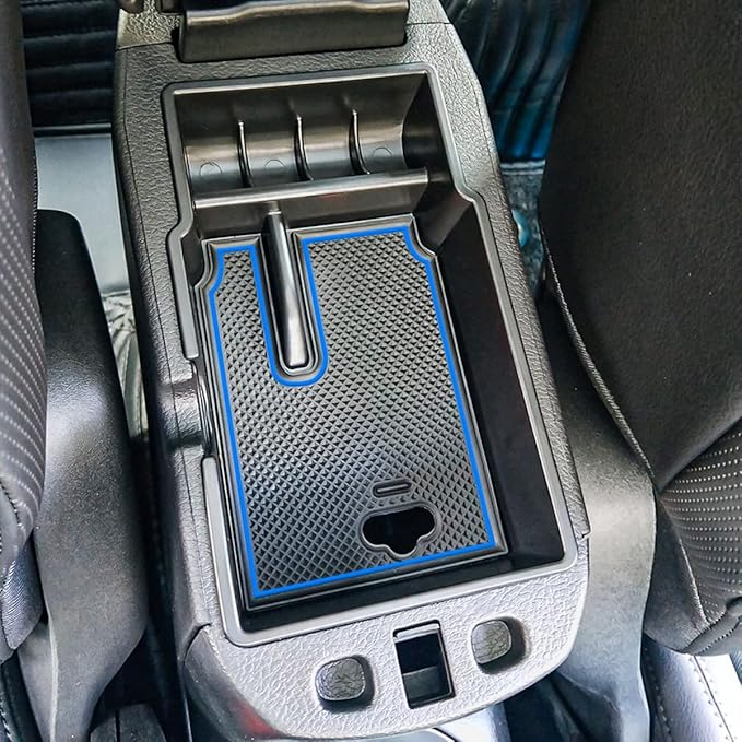 EDBETOS Center Console Organizer Tray Compatible with Jeep Renegade Accessories 2015-2019 2020 2021 2022 2023 Armrest Glove Box Secondary Storage (Blue Line)
