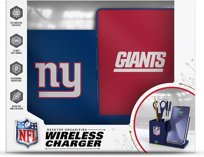 SOAR NFL Unisex Wireless Charging Stand and Desktop Organizer