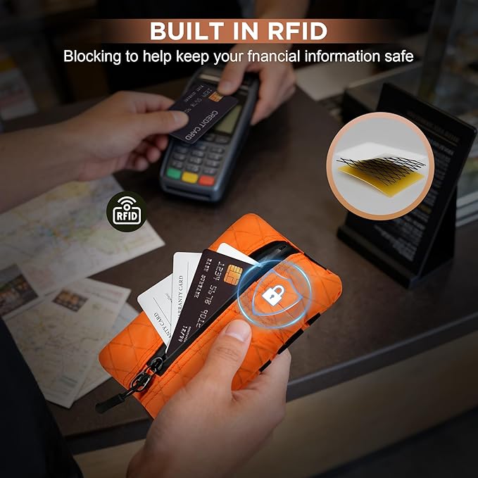 EDC Zip Pouch, RFID Blocking Small Gear Holder for Flashlight, Multitool, Pens, Cables & Everyday Carry Essentials