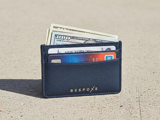 Slim Minimalist Front Pocket RFID Blocking Leather Wallets for Men and Women - Black