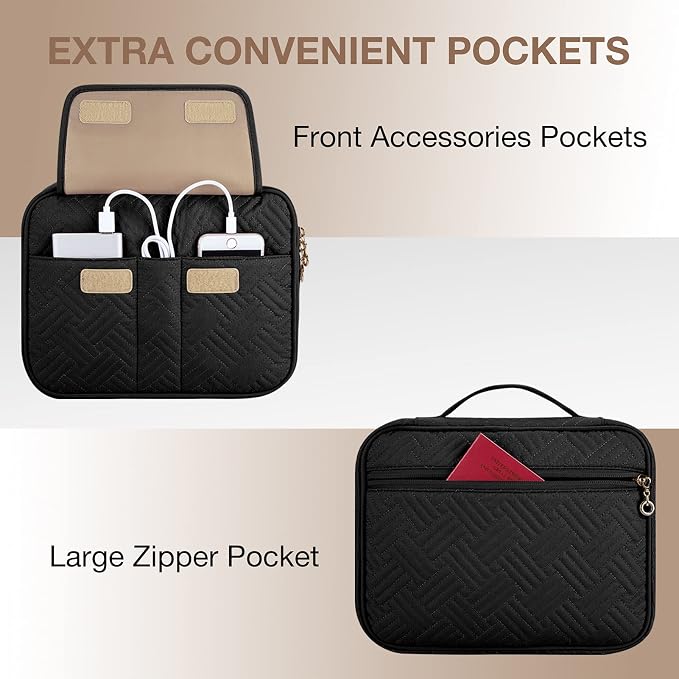 BAGSMART Electronic Organizer,Travel Cable Bag,Double Layer Tech Bag,Electronics Accessories Carry Bag for 9.7 inch iPad, Kindle, Power Adapter