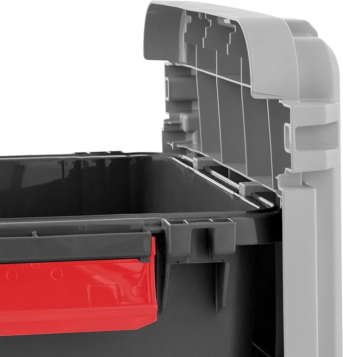 IRIS USA 2 Pack TrailBox, 43 Gallon Lockable Storage Trunk Box, Truck Bed Bin Heavy-Duty Containers Camping Gear, Adventure Chest - Black/Gray