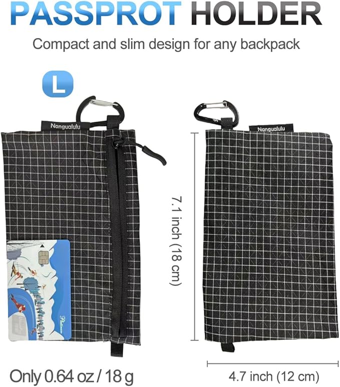 Water-Resistant Passport Holder for Travel, Ultralight Passport Wallet with YKK Zipper, Travel Essentials Organizer for Women Men, Portable Money Pouch Case for Credit Cards, ID, Cash, Small Items
