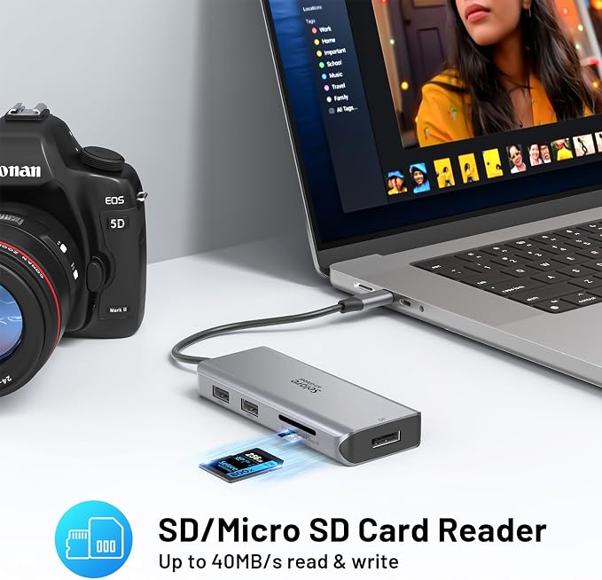 USB C Docking Station Dual Monitor, 9 in 1 Triple Display Docking Station to Dual HDMI Adapter Displayport SD/microSD Card Reader, 2 USB 2.0, 1 USB 3.0, 100W PD for USB C Thunderbolt 3/4 Laptops