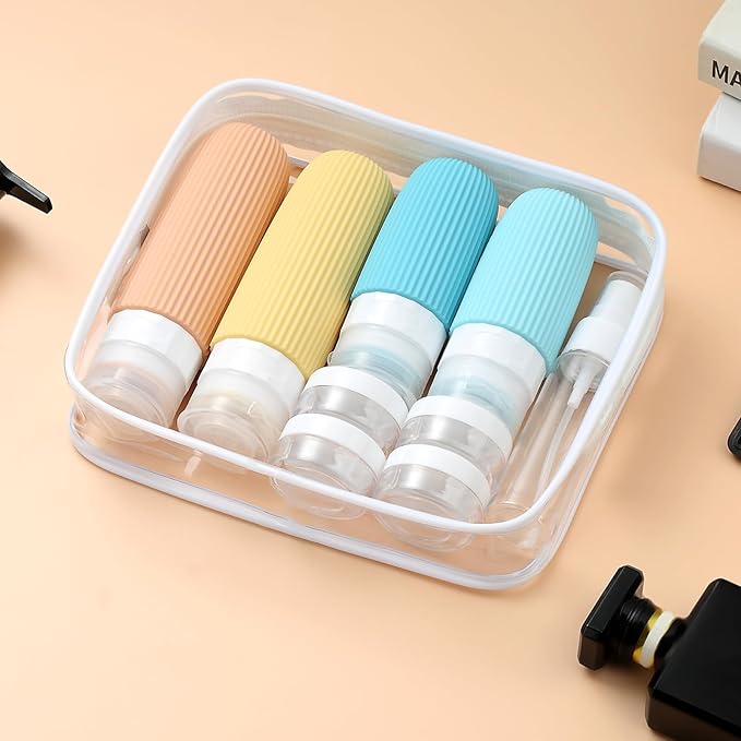 Mrsdry 16 Pack Travel Bottles Set, TSA Approved Leak Proof Silicone Squeezable Containers for Toiletries, Refillable Travel Accessories for Conditioner, Shampoo, Lotion & Body Wash Accessories