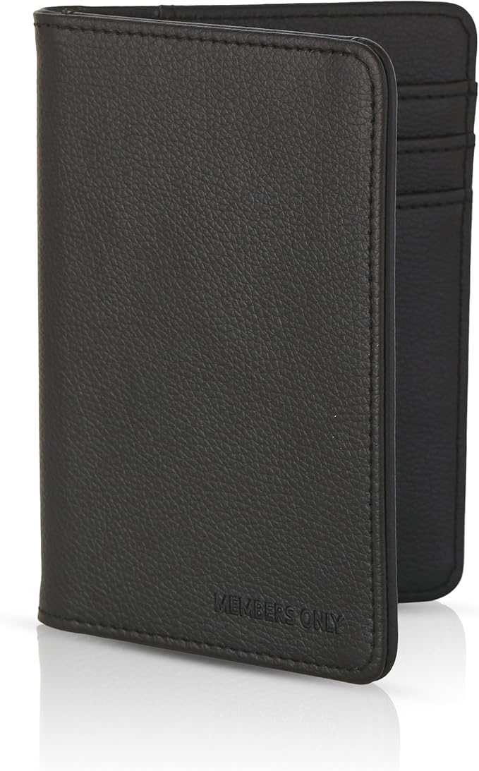 Members Only Debossed Black Passport Holder RFID Blocking, Passport Cover for Men, Travel Must Haves (Black)