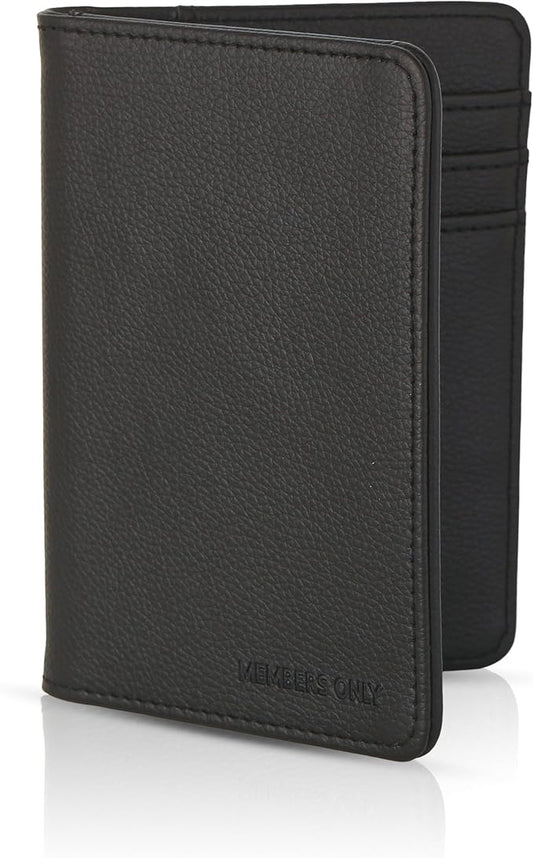 Members Only Debossed Black Passport Holder RFID Blocking, Passport Cover for Men, Travel Must Haves (Black)