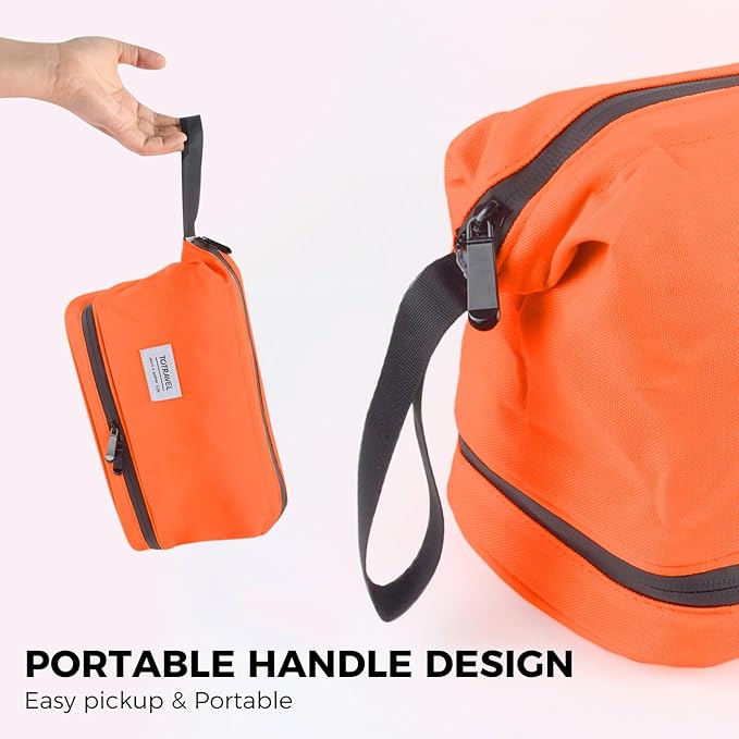 SINLAND Travel Toiletry Bag Water-resistant with Hanging Hook for Mens Large Packing with Waterproof Wet/Dry Compartment Travel Shower Bags Travel Toiletry Organizer Dopp Kit Shaving Bag