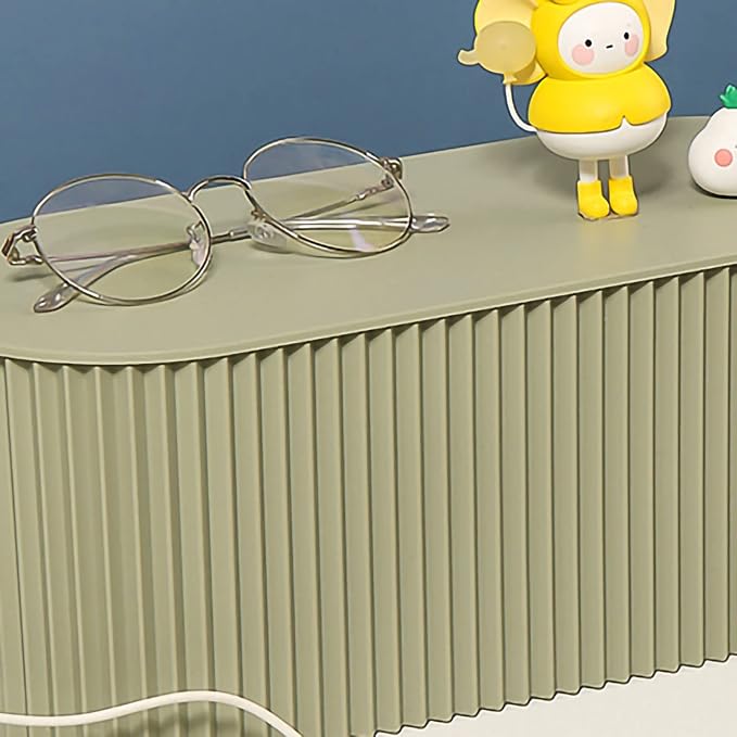 Large Capacity Cable Management Box Anti-Scratch Cable Organizer Desk Gift Box Easy Clean ABS (Greyish Green Large Size)