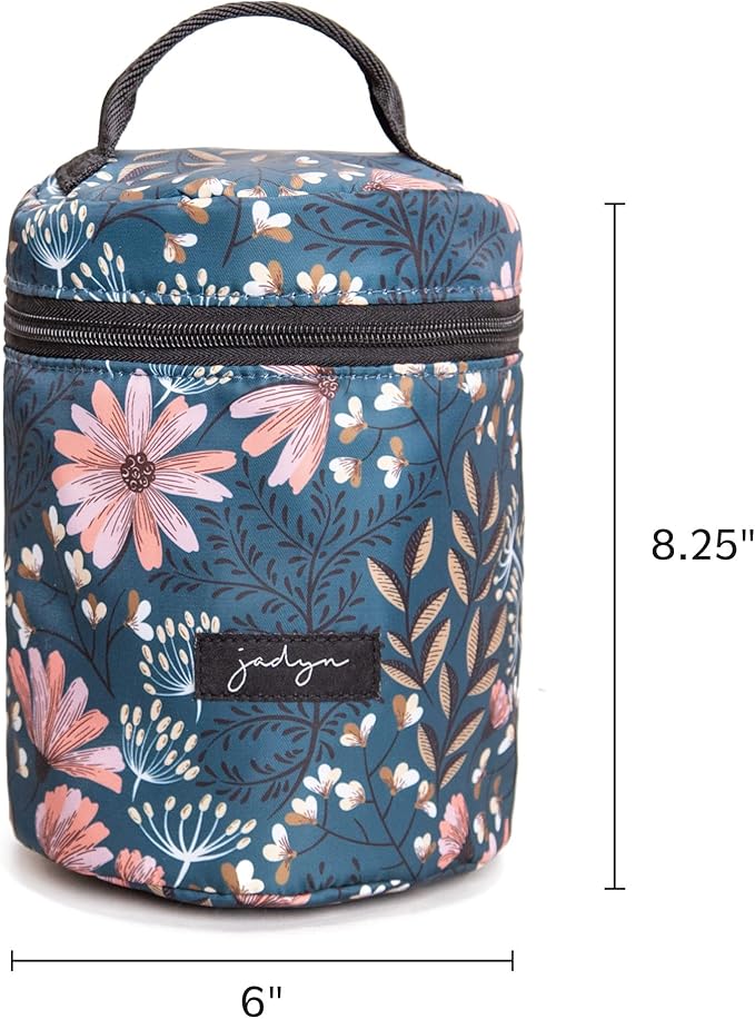 Jadyn Cosmetic Zip Makeup Bag, Travel Cosmetic Pouch for Toiletries, Make Up, and Accessories, Water Resistant Travel Makeup Bags for Women, Designs (Navy Floral)