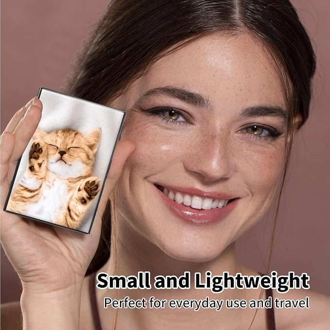 Metal Wallet,Credit Card Holder for Women Men,RFID Blocking Card Holder Wallet Mini Slim Aluminum Wallet ID Case Hard Card Case Business Card Holder Case,Cute Cat