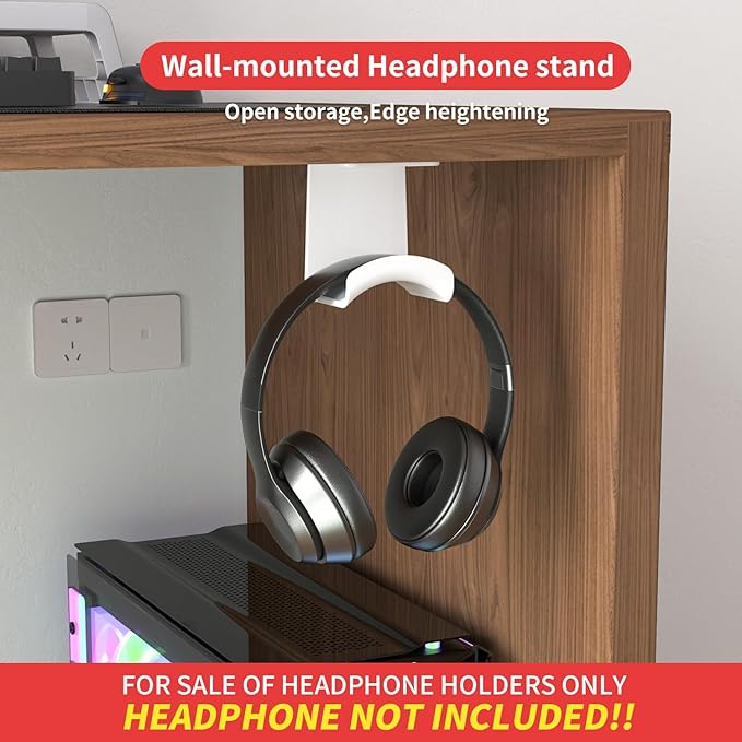 Game Headphone Stand for Desk Mini Headphone Hanger Holder with Strong Adhesive Game Headset Stand Headphone Holder-Under Desk…