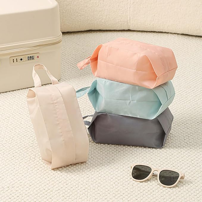 Twill Fabric Organiser with Handle Portable Laundry Bag for Underwear Socks Travel Essential Breathable Travel Underwear Organiser