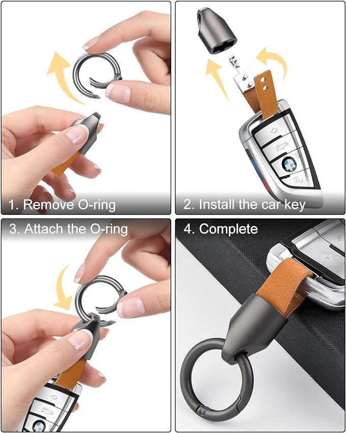 Car Key Chain Ring Clip, Small Key Fob Accessory with Keyrings Zinc Alloy Buckle