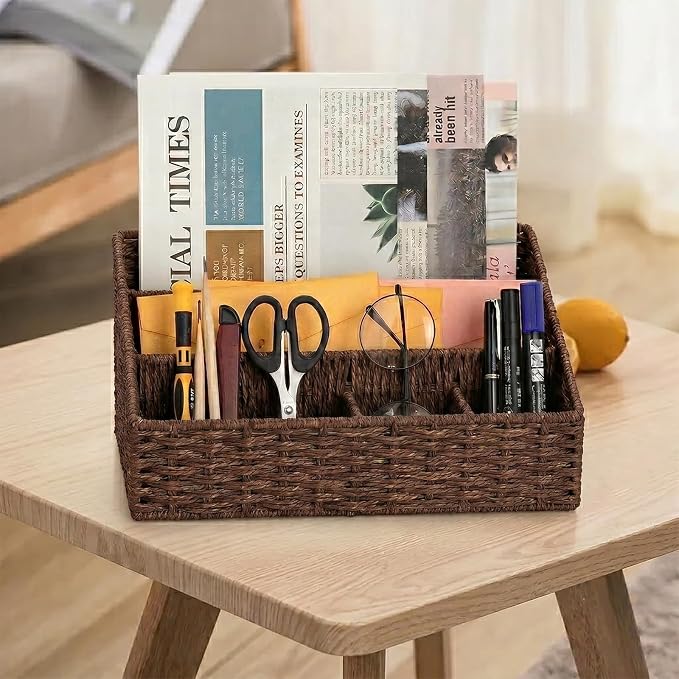 Mail Organizer Countertop, Mail Organizer, Mail Sorters, Magazine File Holder, Desk Organizer and Accessories, Dark Brown