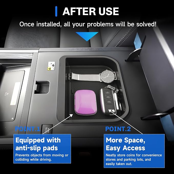 SXCY 3PCS for 2024-2026 Lexus GX550 [w/Cool Box] Center Console Organizer for 2024 2025 2026 Lexus GX550 Accessories [Armrest Console Tray+Cupholder+Wireless Charging Mat] 2024+ GX550 Armrest Storage