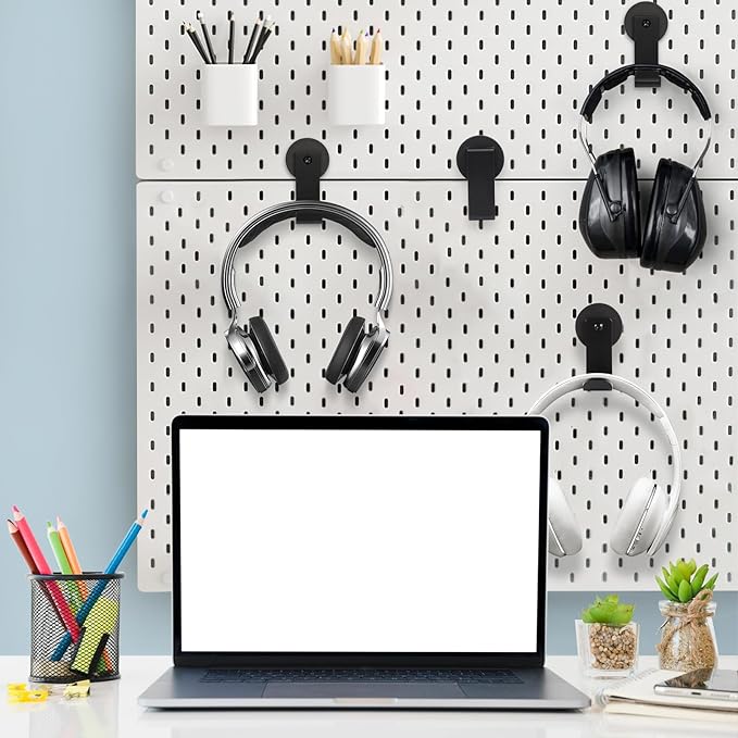 Magnetic Headphone Holder, Headphone Hanger for Desk & Table, 1PCS Aluminum Headset Hooks, Headphone Mount Stand with Rubber Pad, Compatible with All Computer/Gaming Headsets