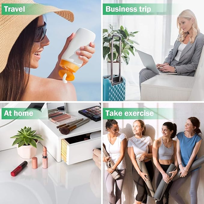 18 Pack TSA Approved Travel Bottles for Toiletries – Leak Proof Silicone Refillable Containers Set with Toiletry Bag, Squeeze Bottles, Spray Bottles & Cream Jars for Shampoo, Conditioner & Lotion