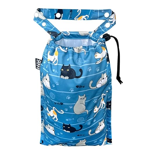 Cute Hanging Car Trash Garbage Bag 100% Leakproof Waterproof Multipurpose for Car Back Front Seat Console with Hanging Strap (Cats Play)