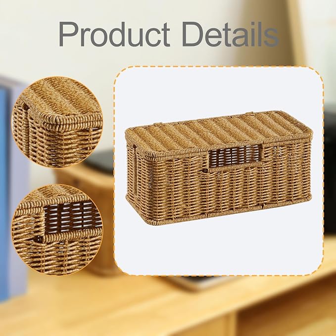 Cables Management Box Rectangle Office Concealer,with Lid Wire Storage Desk Cables Organizer Power Strip Box for TV Wires