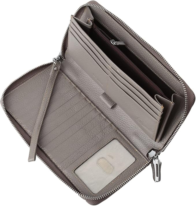 Lavemi Small Compact Women Wallet RFID Blocking Genuine Leather Bifold Purse with ID Windows