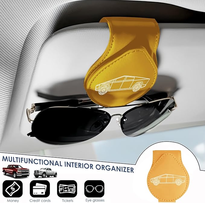 Cybertruck Sunglass Holder Clip Compatible with Tesla 2024 2025 Interior Accessories Organizer Eyeglass Hanger Decor
