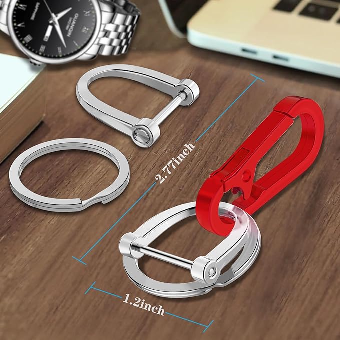 Zinc Alloy Key Chain 3 Packs Keychain Keyring Organizer Key Ring Holder Clip for Men and Women