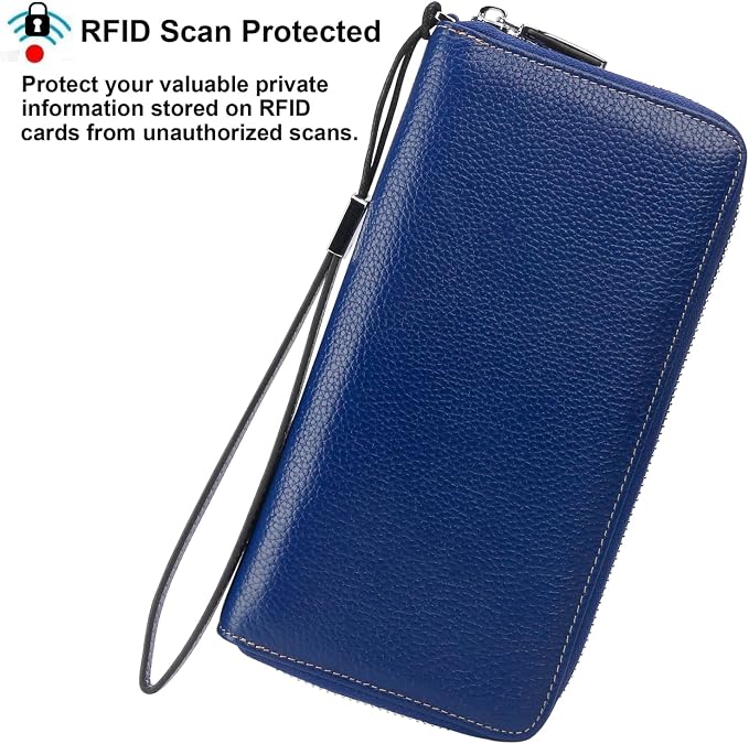 Lavemi Small Compact Women Wallet RFID Blocking Genuine Leather Bifold Purse with ID Windows
