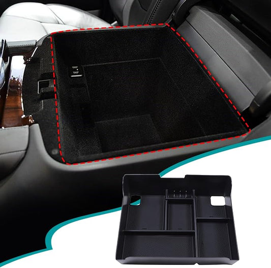 Center Console Organizer Insert Tray Armrest Storage Box Compatible with Cadillac Escalade 2015-2020 Center Console Organizer Tray Armrest Box Secondary Storage Accessories