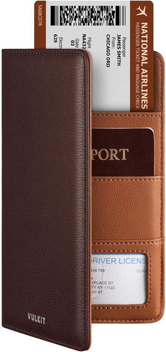 VULKIT Passport Holder Wallet RFID Blocking Travel Wallet for Men & Women