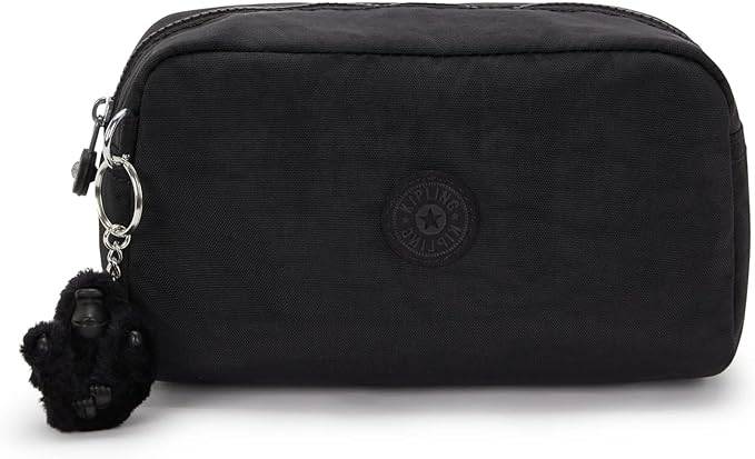 Kipling womens Women's Gleam Cosmetic Bag, Black Noir, 7.25 L x 4.25 H 3.25 D US