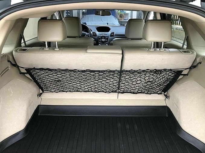 Rear Trunk Organizer Cargo Net for Acura RDX 2007–2025 – Envelope Style Cargo Net for SUV – Premium Mesh Elastic Car Trunk Organizer Vehicle Carrier Storage – Compatible with Acura RDX