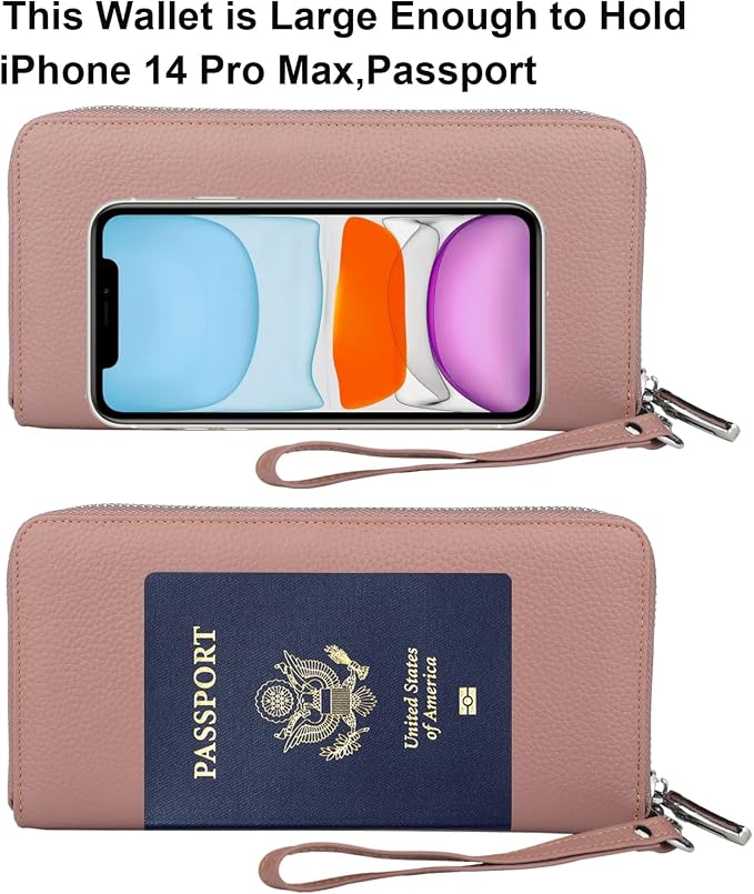 Lavemi Small Compact Women Wallet RFID Blocking Genuine Leather Bifold Purse with ID Windows